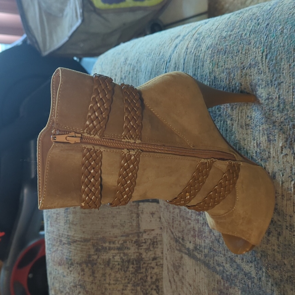 Heeled Peep Toe Boots